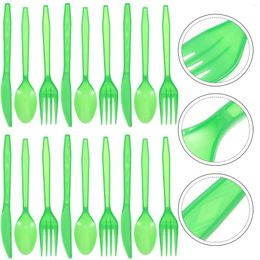 Disposable Flatware Plastic Dinnerware Spoons Forks Festival One-time Cutlery Long Handle Scoop