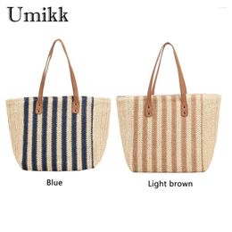 Totes Straw Woven Shoulder Bags Women Summer Beach Vacation Ladies Travel Shopper Grocery Handbag