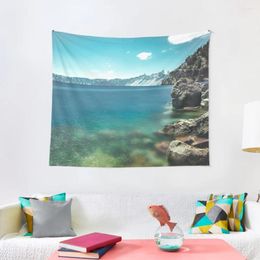 Tapestries Crater Lake National Park - Flat Water Tapestry Room Decor Korean Style Decorative Wall Mural Decore Aesthetic
