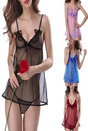 Women baby doll sexy lingerie Lace V Neck Sleepwear Underwear Off the shoulder lenceria erotica mujer sexi in Five Colour12117055652374