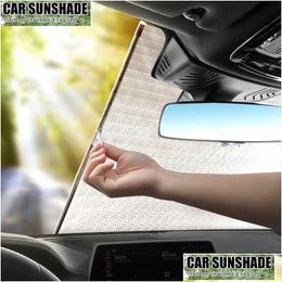 Car Sunshade Uv Visor Shield Retractable Sun Shade Protector Parasol Front Window Er Curtains Interior Windshield Protection Drop De D Ot3Ve