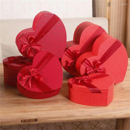 Gift Wrap Practical Box Heart Shaped With Bowknot Recyclable Flowers Heads Packaging