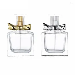 Storage Bottles Perfume Refillable Bottle 15Pcs Glass Clear Cosmetic Vials 30ML Gold Silver Pump Packaging Container
