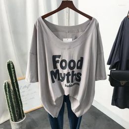 Women's T Shirts 2024 Summer Oversized Letter Printed Casual Tees Ladies Loose All-match Short Sleeve Tops Women Korean Fashion Pullover