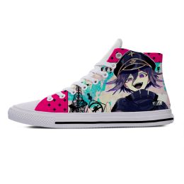 Shoes Anime Cartoon Manga Kokichi Ouma Oma Danganronpa Casual Cloth Shoes High Top Lightweight Breathable 3D Print Men Women Sneakers