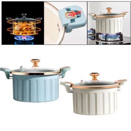 8L Cooking Pot with Lid Pressure Cooking Pot Rice Cooker Slow Cooker Pasta Instant Noodle Pot Stew Pot for Tea Noodles Milk Soup 240327