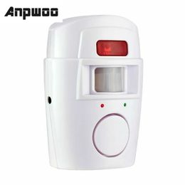 ANPWOO IR Infrared Motion Sensor Detector Wireless Remote Controlled Mini Alarm 105dB Loud Siren For Home Security Anti-Theft