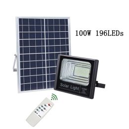 Solar Street Lamp Powered Flood Lights 60W 100W IP67 Wall lighting with Remote Control Security Lighting for Yard Garden Gutter Garage LL