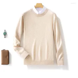 Men's Sweaters Dlw8001 Merino 100 Pure Woollen Sweater High End Knitted Top Casual Round Neck Long Sleeve Low