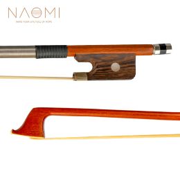 Guitar NAOMI Classic Brazilwood Cello Bow 4/4 3/4 1/2 1/4 1/8 Round Stick Mongolian Horsehair Wellrounded And Lightweight Bow