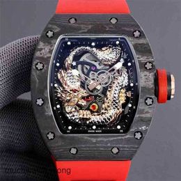 Luxury Watches Replicas Richardmills Automatic Movement Wristwatches Automatic Mechanical r Watch Carbon Fibre Tape Mens Designer Waterproof Wristwatches