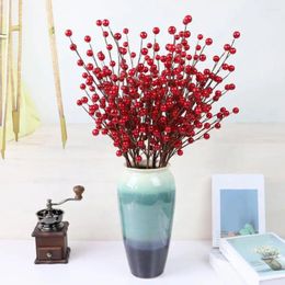 Decorative Flowers Glossy Coated Foam Berries For Table Decorations Artificial Christmas Decoration Eye-catching Home Xmas