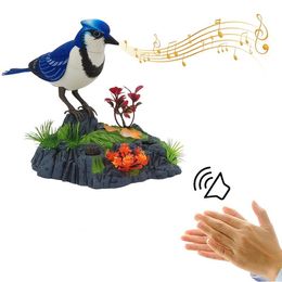 Papagaio Acessórios Controle Musical Brinquedo Elétrico Magpie Pet Falando Modelo Eletrônico Pássaro Casa Ornamento Sala Simulação de Voz 240318 Tghtg