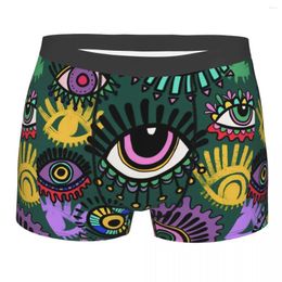 Underpants Men Boxer Briefs Shorts Panties Coloured Eyes Doodle Polyester Underwear Homme Humour S-XXL