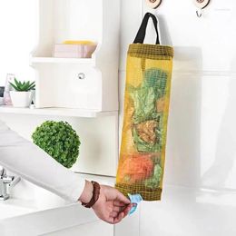 Storage Bags Home Grocery Bag 1PC Holder Wall Mount Plastic Dispenser Hanging Trash Garbage Kitchen Organiser