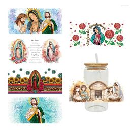 Window Stickers 3D UV DTF Transfers 16oz Cup Wraps Religious Faith Virgin Mary Printed For DIY Glass Ceramic Metal Leather Etc. D7291