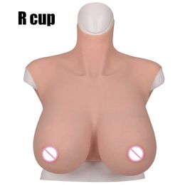 Breast Pad EYUNG 2023 New R Cup Silicone Breast Forms Breast Plate Fake Chest Male To Female Boobs Drag Queen Breastplate For Crossdresser 240330