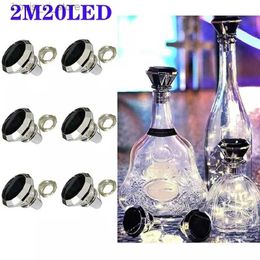 LED Strings 2M 20 Wine Bottle Solar Lights String Outdoor Fairy Battery Operated Waterproof Cork YQ240401