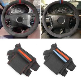 Steering Wheel Covers For E36 E39 1995-2000 E46 1998-2004 X3 E83 X5 E53 2000-2006 Car Interior Cover Hand Braid Suede Leather Trim