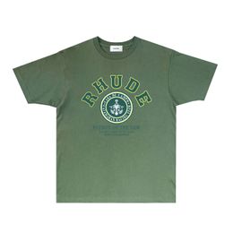 RHUDE brand tshirt womens and mens designer t shirt trendy Fashion RH071 Coconut seal printed short sleeve T-shirt size S-XXL