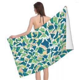 Towel Green Camouflage Beach Towels Pool Large Sand Free Microfiber Quick Dry Lightweight Bath Swim