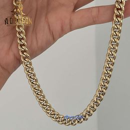 Gold Filled 925 Silver 8mm Italian Cuban Link Chains Choker for Male