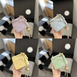 Women's Designer Shoulder Bag Square flap bag Mirror leather Box Bag plaid quilted calfskin crossbody Bag Fashion Handbag Purse Gold Ball