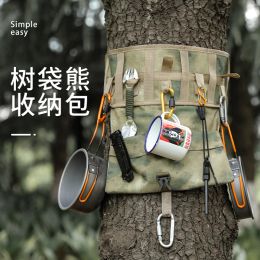 Bags Multifunctional Outdoor Camping Bushcraft Field Survival Portable Gear Tools Tableware Tree Hanging Pocket Storage Bag Foldable