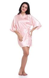 EDKC Sexy Pyjamas RB030 Sexy Large Size Sexy Satin Night Robe Lace Bathrobe Perfect Wedding Bride Bridesmaid Robes Dressing Gown For Women 2404101