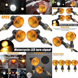 2024 4Pcs Motorcycle Led Turn Signals Fog Lamp Mini Signal Lights Brake Lamp Indicator Waterproof Modified Parts