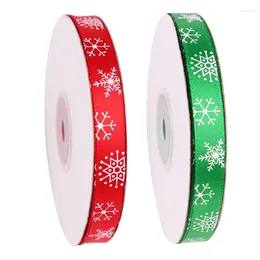 Party Decoration 22m Red Green Printed Snowflake Ribbon Christmas Gift Ribbons DIY Craft For Ideal Decor And Wrappin