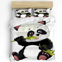 Bedding Sets Animal Cute Panda Bamboo Printed Comfort Duvet Cover Pillow Case Home Textile Quilt Boy Kid Teen Girl 3pcs Set