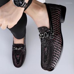 Casual Shoes Genuine Leather Men Shoe Soft Crocodile Style Mens Loafers Comfort Sole Male Flats 2024 Driving Business