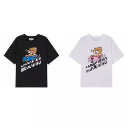 Fashion Boys Girls bear letter printed T-shirt INS kids cartoon short sleeve tees 2024 Summer children cotton casual tops designer clothes S1281