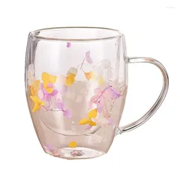 Mugs Double Wall Coffee Heat Resistant Glass Cup Mug With Handle 350ml Anti Scalding