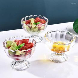 Wine Glasses 5Pcs/Set Creative Transparent Glass Thickened Cold Drink Juice Ice Cream Bowl Dessert Salad Milkshake Cup