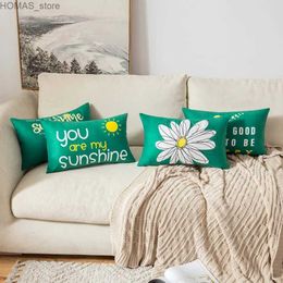 Pillow Case You are my sun daisy happy bird green waist cover sofa cushion cover home decoration can be customized 30*50 40*60 Y240407