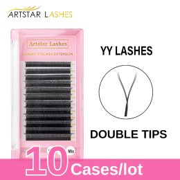 Eyelashes ARTSTAR 10Cases/Lot YY Eyelashes 2D Premade Fans Fast Fanning 815mm & mix Length C/D Curl Y Eyelash Extensions for Makeup