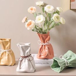 Vases Simple Ceramic Vase Decoration Living Room Flower Arrangement Simulation Water Cultivation Fresh Flowers TV Cabinet