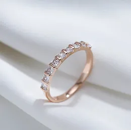 Wedding Rings Wbmqda Engagement Ring For Women Lovers Simple Cubic Zirconia 585 Rose Gold Colour Fashion Jewellery