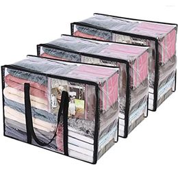 Storage Bags Home Organizer Carrying Handle Clear Plastic Zippered Blanket Accessories Travel Essentials High Quality