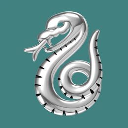 925 Sterling Silver HP Potters Wizard Malfoy Family Snake Magic School Badge Brooch Pin Cosplay Jewelry Necktie Pins 240315