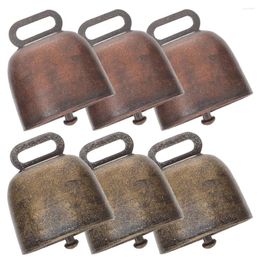 Party Supplies 6 Pcs Ringer Metal Cowbell Vintage Bells Cattle Ornament Outdoor Large For Decoration Rustic Bulk