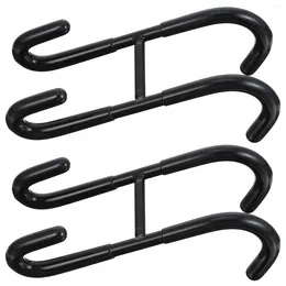 Hooks 2 Pcs Towel Hook Door Rack Black Over Shower Stainless Steel Punch Free Storage