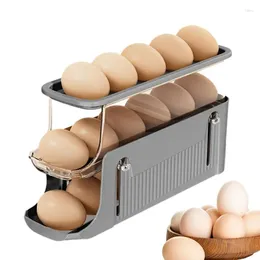 Kitchen Storage 3 Layer Egg Tray Fridge Organiser For Cabinet Rack Space-Saving Slim Holder Box