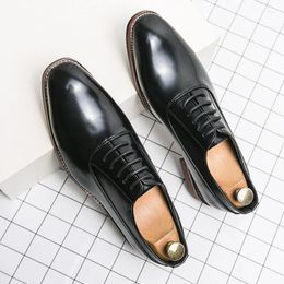 Casual Shoes Fashion Men's Dress Lace Up Oxfords Social Shoe Comfortable Leather Wedding Party Men