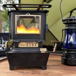 ThoughtWinds Qianfeng Outdoor Kerosene Stove Fire Dance View Fire Oil Stove Lamp Retro Camping Atmosphere Lamp Stove Dual Use