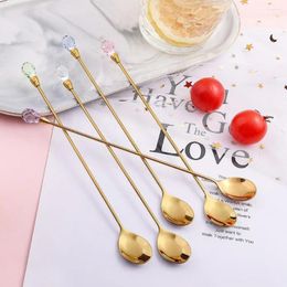 Spoons 4Pcs Mixing Polished Surface Grade Comfortable Handle Non-sticky Rust-proof Stirring Bright Finish Stainless Steel C