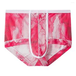 Underpants 1pc Sexy Men's Summer Mesh Boxers Briefs Underwear Boxer Shorts U-convex Pouch Panties For Man