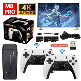 Consoles M8/M8 PRO Video Game Console 4K HD 20000+ Games 2.4G Wireless Controller Retro TV Game Stick Handheld Game Player Christmas Gift